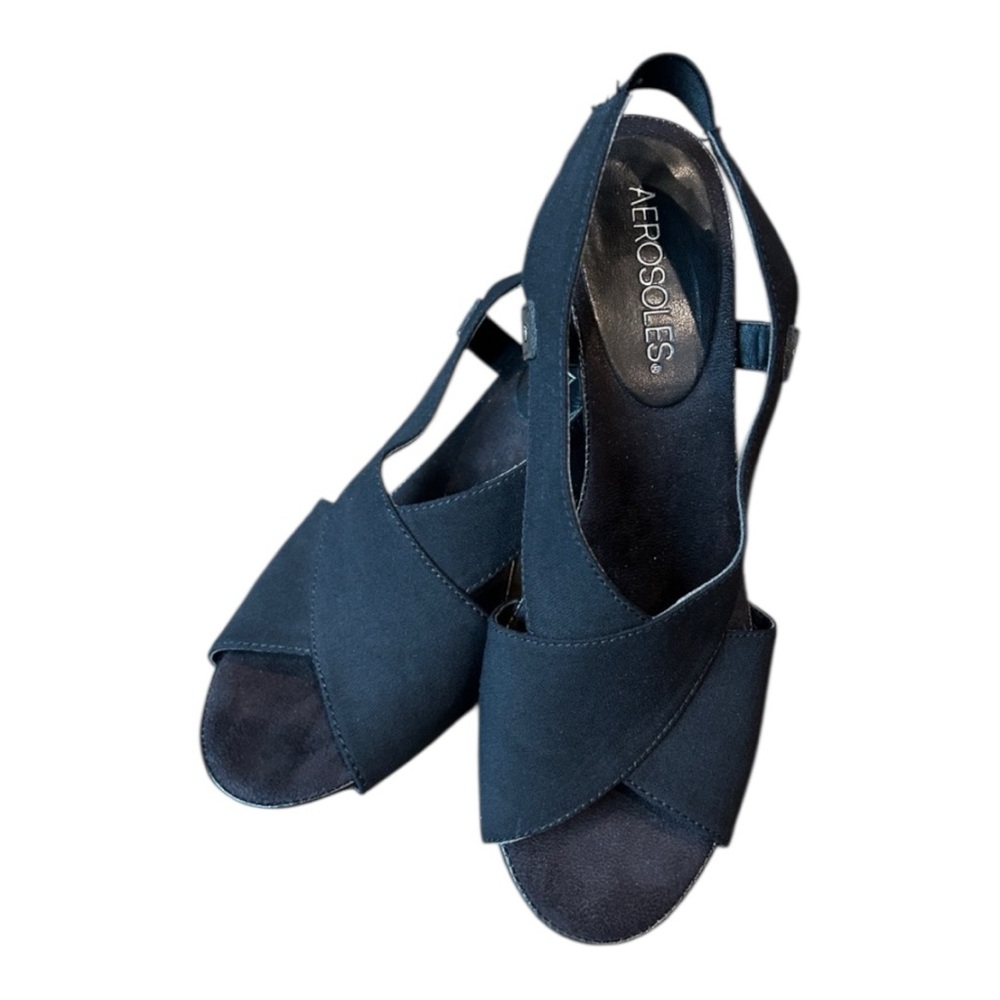 Aerosoles Black Rewrote Heeled Sandal Size 6 1/2 M